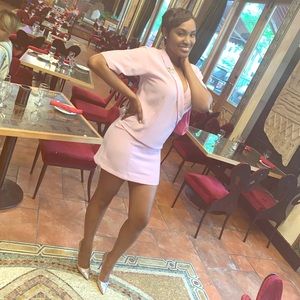 Tuxedo dress in pink